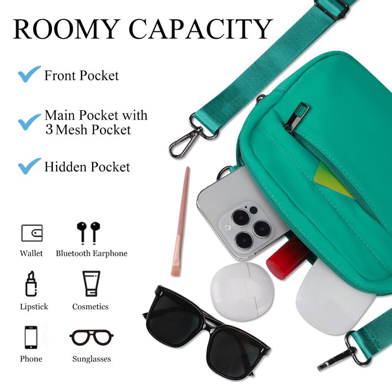 MAXTOP Small Crossbody Bags for Women with Detachable Strap Fanny Packs for Women Sling Cross Body Purse for Travel Essentials Blackish Green - Image 3
