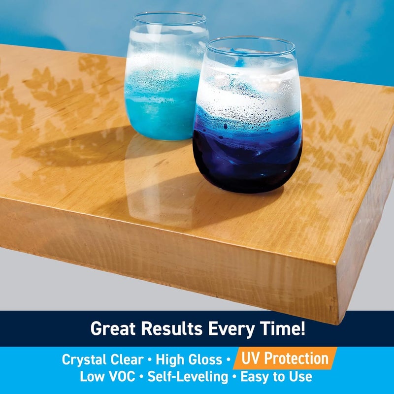 TotalBoat Table Top Epoxy Resin Kit - 2 Gallon Crystal Clear Epoxy with High Gloss & UV-Resistance - Easy 1:1 Ratio for Bar and Table Coating, Woodworking, and Resin Art Casting - Image 2