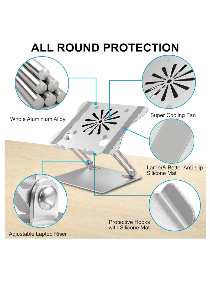 **Adjustable Laptop Stand with Cooling Fan, Compatible with MacBook Air, MacBook Pro, Dell, Alienware, and All Laptops from 11 inches to 17.3 inches by Samphology Rubber** - Image 3