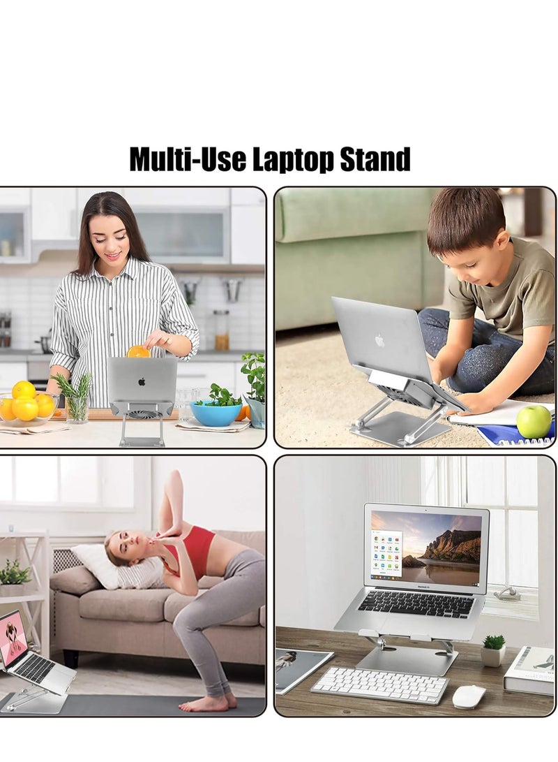 **Adjustable Laptop Stand with Cooling Fan, Compatible with MacBook Air, MacBook Pro, Dell, Alienware, and All Laptops from 11 inches to 17.3 inches by Samphology Rubber** - Image 5