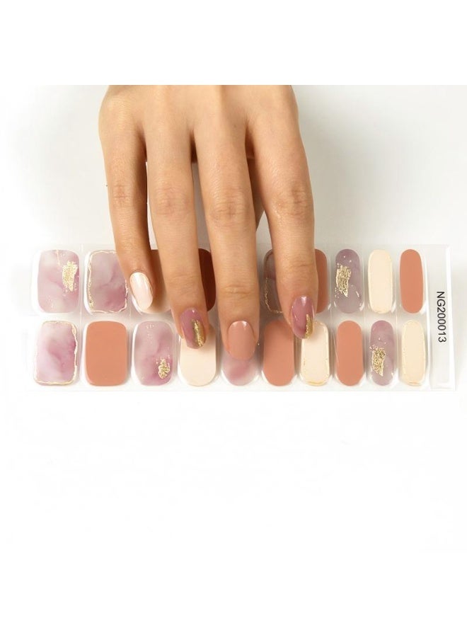 مجموعة كاملة من ملصقات جل الأظافر الممتازة مع معالجة بالأشعة فوق البنفسجية/LED | مجموعة عالية الجودة مع مبرد أظافر، ووسادات تنظيف، وأدوات خشبية، بجودة صالونات التجميل، سهلة الإزالة - Image 2