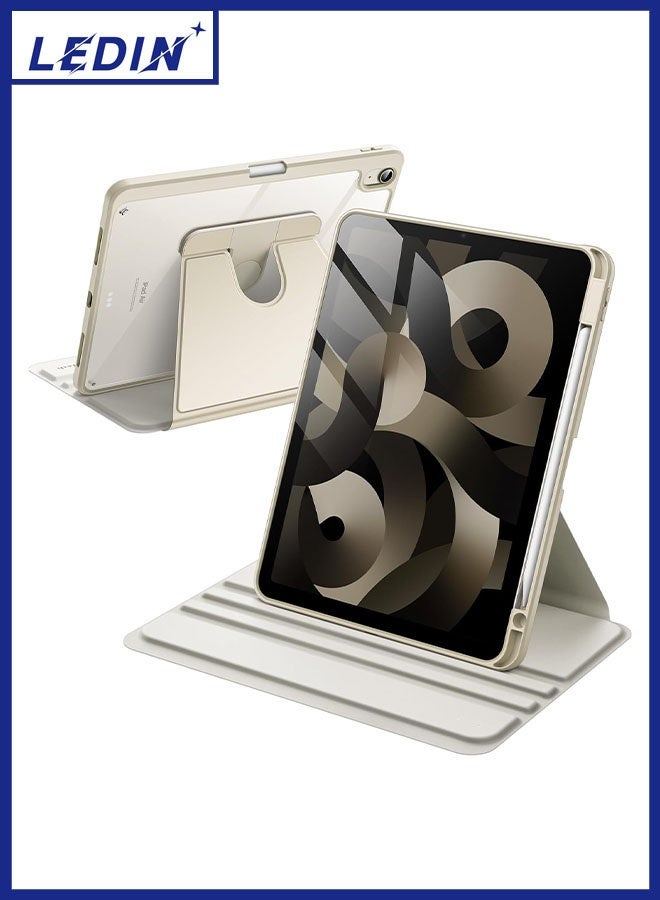 LEDIN Rotating Case for iPad Air 5 (10.9-Inch,2022) with Pencil Holder,360 Degree Rotation Protective Stand Slim Cover Clear Back, Auto Wake/Sleep (iPad Air 5) - Image 1