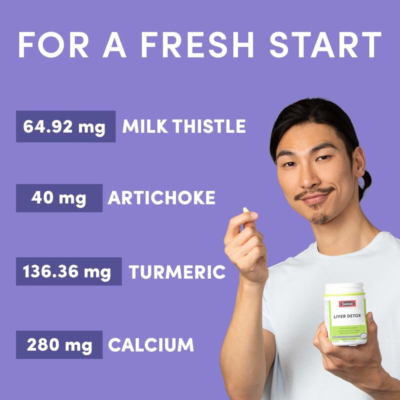 Swisse Milk Thistle Liver Cleanse Detox  Repair  Liver Detox  Liver Support  Milk Thistle  Turmeric  Artichoke Extract  Dose for Your Liver  180 Liver Pills - Image 4