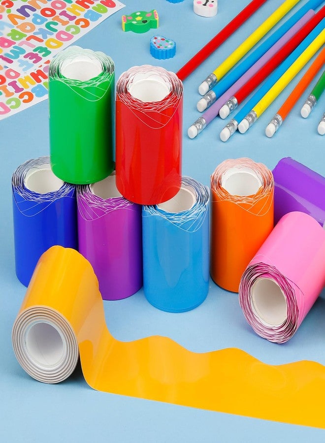 Zenoble 10 Rolls 262.4 Ft Bulletin Board Borders Bright Scalloped Boarders for Bulletin Board Decorations for Classroom Chalkboard Wall, School Whiteboard Trim DIY, Home, Office, Posters & Party - Image 3