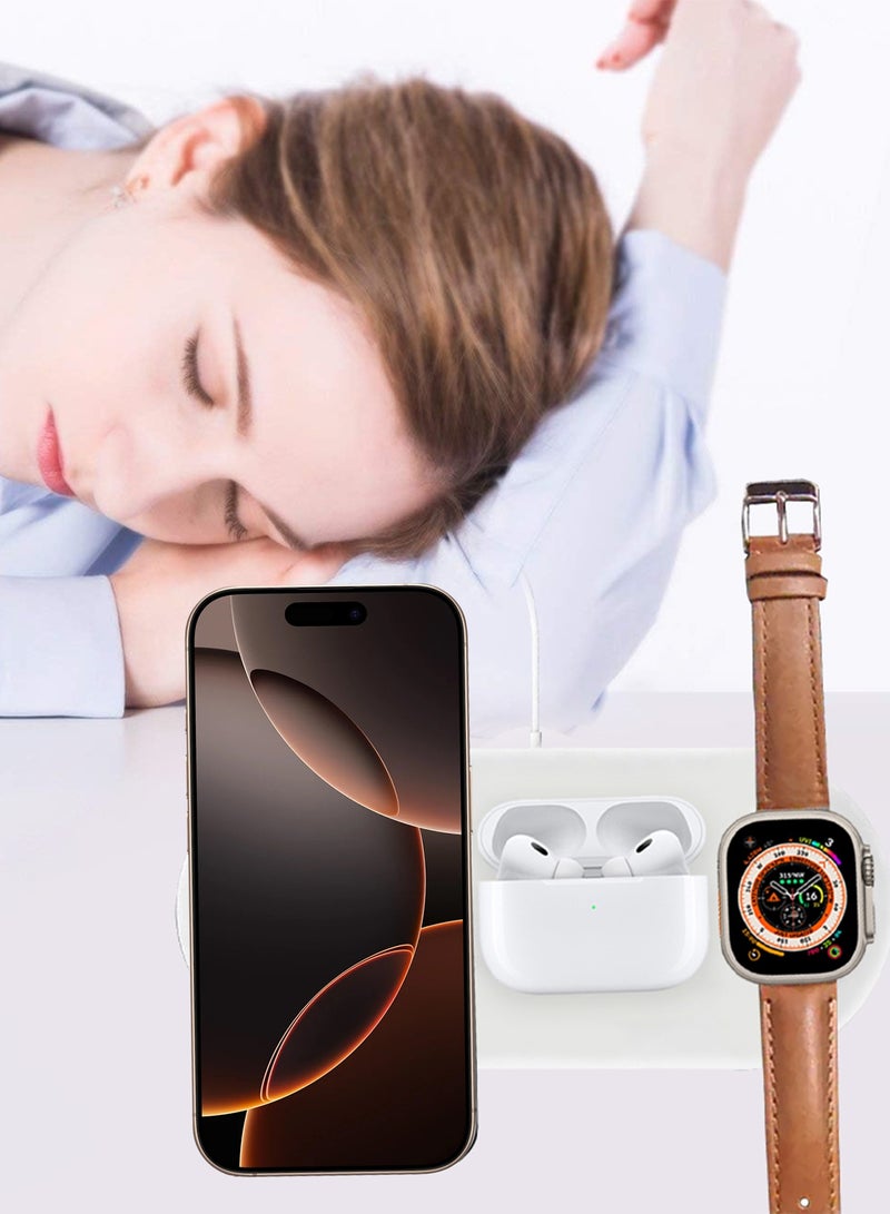 CATANES iPhone 15 Pro Max Charging Station 3 in 1 Faster Mag-Safe Qi Wireless Charger Stand Wireless Charging Pad for iPhone 15 for iWatch Ultra2 Ultra 8/7/SE/6/5/4/3/2/1 Pods pro/2/3  - Image 5