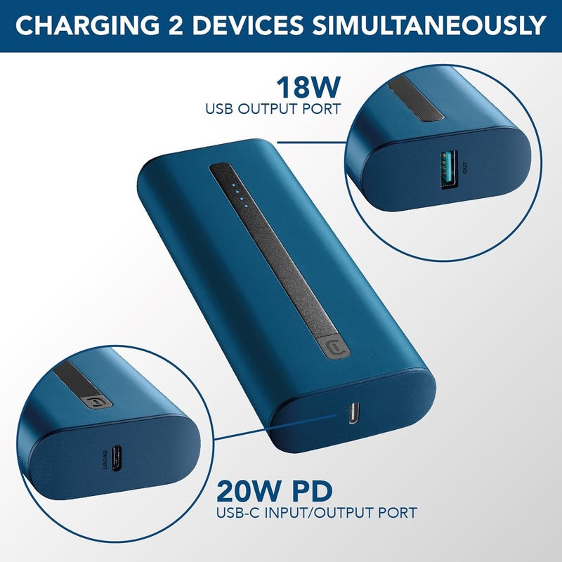 Cellularline Power Bank THUNDER 20000, 20000 mAh, Blue - Image 3