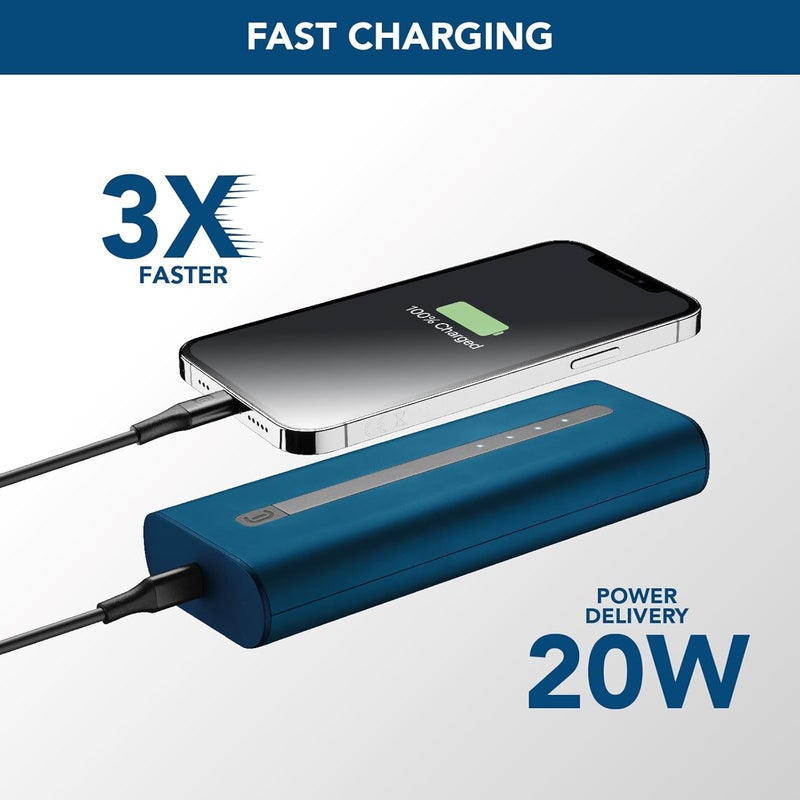 Cellularline Power Bank THUNDER 20000, 20000 mAh, Blue - Image 2