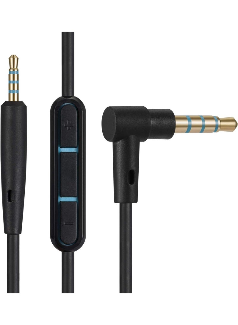 سلك صوت بديل، سلك تمديد لسماعات بوز كوايت كومفورت QC25 QC35 مع ميكروفون وتحكم فالصوت (أسود) - Image 1