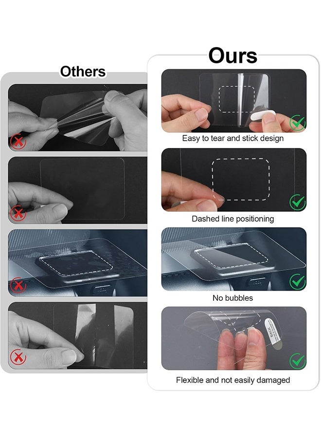 HY 6 Pcs Dashcam Windshield Sticker, Electrostatic Film for Dash Cam, Double-Sided Adhesive Pad Sticker Shield for Dash Cam, Clear Static Cling Films for Suction Cup Mounting Car Shield Decal - Image 4