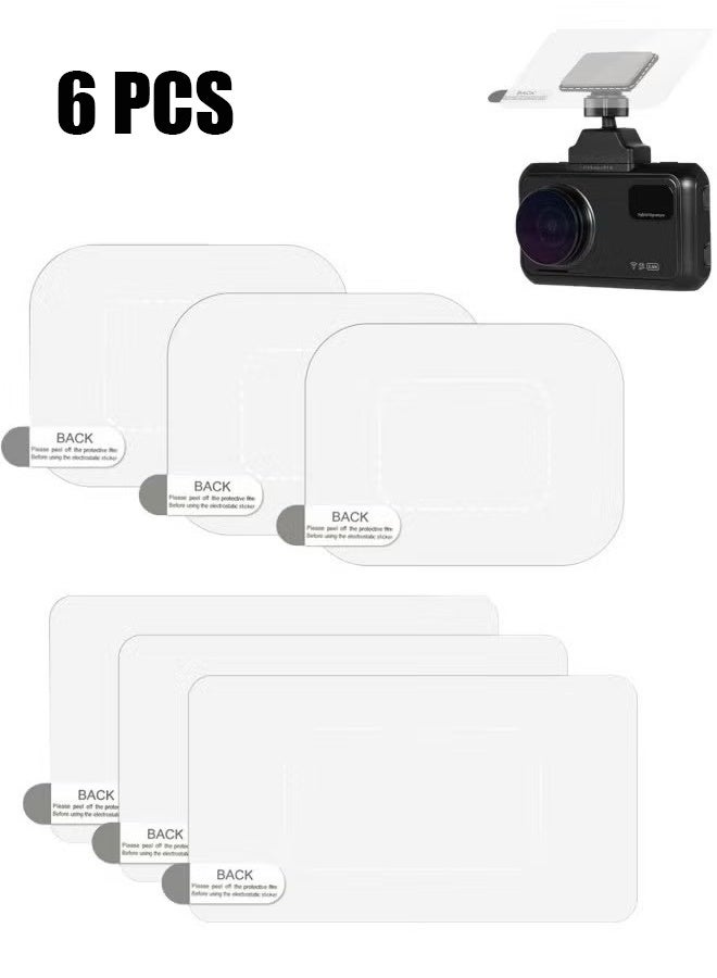 HY 6 Pcs Dashcam Windshield Sticker, Electrostatic Film for Dash Cam, Double-Sided Adhesive Pad Sticker Shield for Dash Cam, Clear Static Cling Films for Suction Cup Mounting Car Shield Decal - Image 1