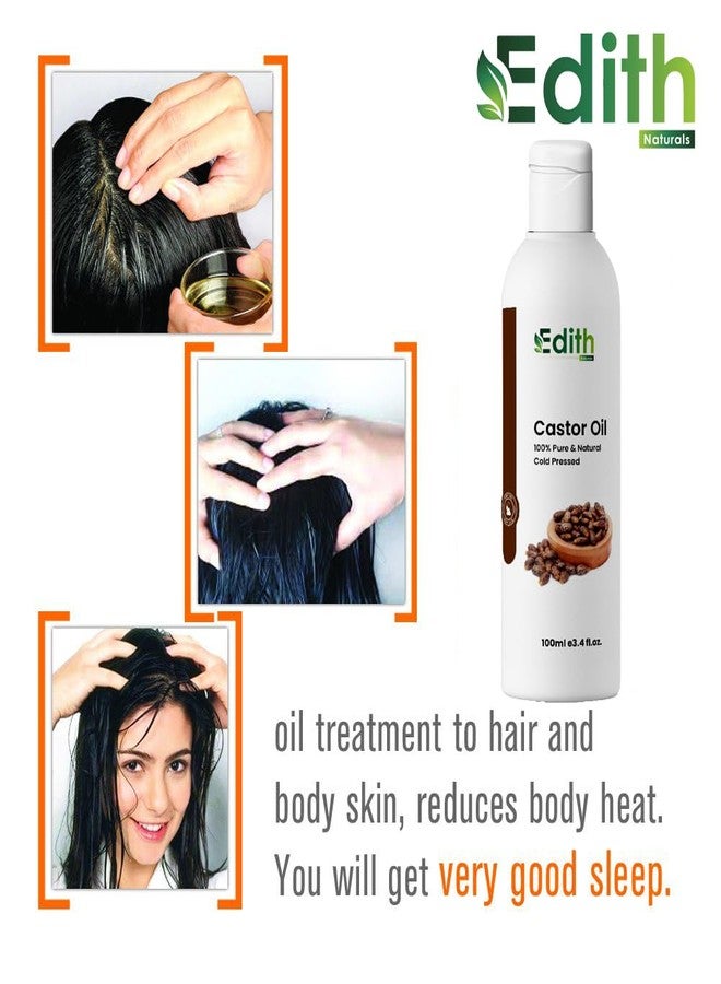 Edith Naturals Organic Castor Oil - Cold Pressed, Hexane Free, Moisturizing and Nourishing Oil for Hair, Skin, and Nails - 100% Pure and Natural-100 ml - Image 2