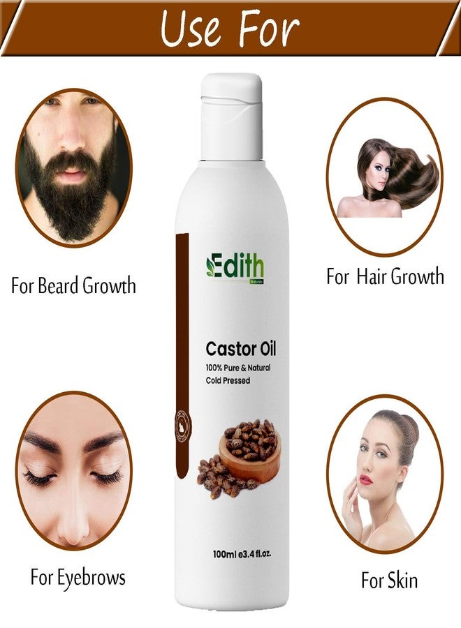 Edith Naturals Organic Castor Oil - Cold Pressed, Hexane Free, Moisturizing and Nourishing Oil for Hair, Skin, and Nails - 100% Pure and Natural-100 ml - Image 3