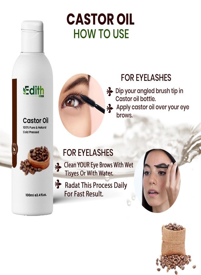 Edith Naturals Organic Castor Oil - Cold Pressed, Hexane Free, Moisturizing and Nourishing Oil for Hair, Skin, and Nails - 100% Pure and Natural-100 ml - Image 4