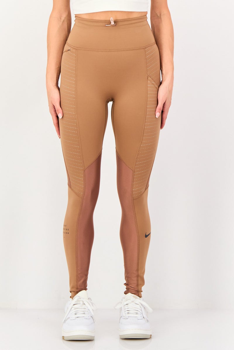 Nike Women Tight Fit Running Tights, Brown - Image 1