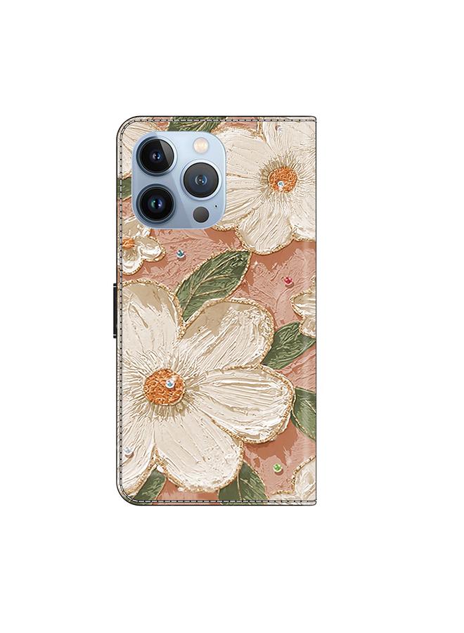 Zaboon Case For iPhone 13 Pro Fresh Painted Leather Phone Case - Image 3