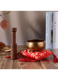 Thoraya Tibetan Singing Bowl Set with 8cm/3inch Handmade Metal Sound Bowl & Soft Cushion & Wooden Striker for Meditation Sound Chakra Healing Yoga Relaxation  - Image 5