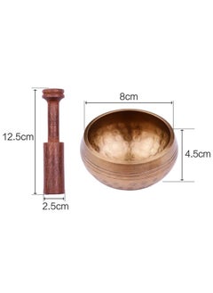 Thoraya Tibetan Singing Bowl Set with 8cm/3inch Handmade Metal Sound Bowl & Soft Cushion & Wooden Striker for Meditation Sound Chakra Healing Yoga Relaxation  - Image 4