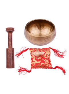 Thoraya Tibetan Singing Bowl Set with 8cm/3inch Handmade Metal Sound Bowl & Soft Cushion & Wooden Striker for Meditation Sound Chakra Healing Yoga Relaxation  - Image 1