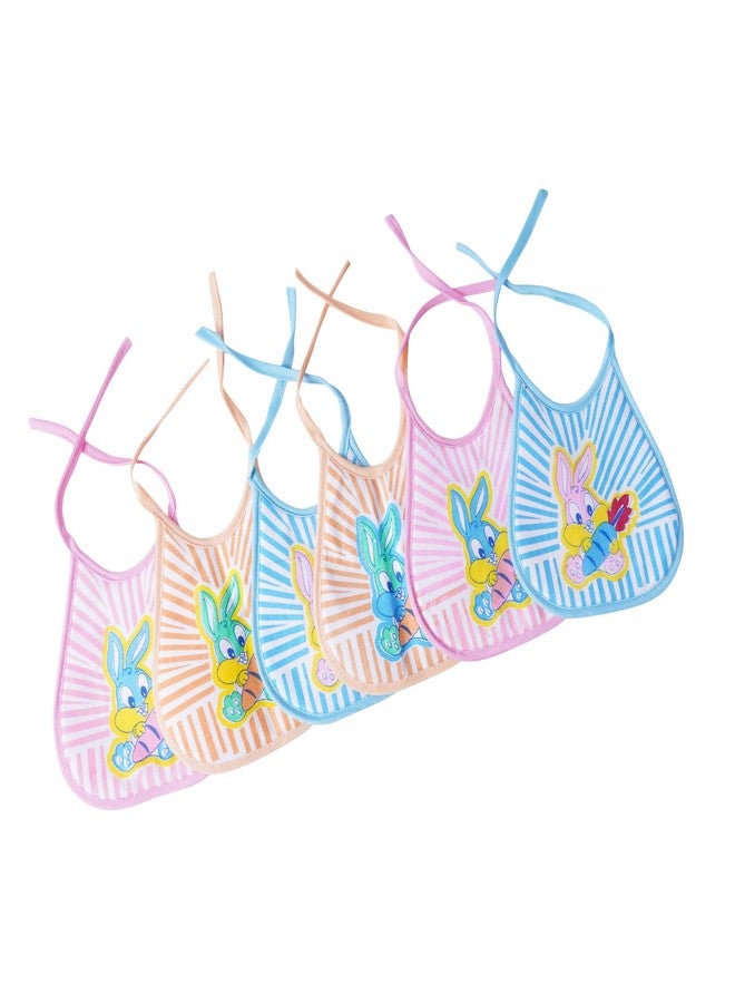 MW PRINTS Baby Bibs Soft Cushioned Cotton, Washable, Reusable, Absorbent, Adjustable Printed & Stylish Feeding Bibs for Babies (Pack of 6) - Image 3