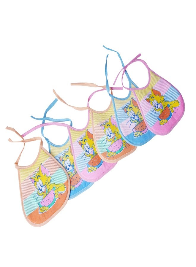 MW PRINTS Baby Bibs Soft Cushioned Cotton, Washable, Reusable, Absorbent, Adjustable Printed & Stylish Feeding Bibs for Babies (Pack of 6) - Image 4