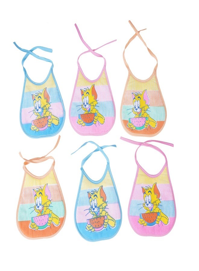 MW PRINTS Baby Bibs Soft Cushioned Cotton, Washable, Reusable, Absorbent, Adjustable Printed & Stylish Feeding Bibs for Babies (Pack of 6) - Image 2