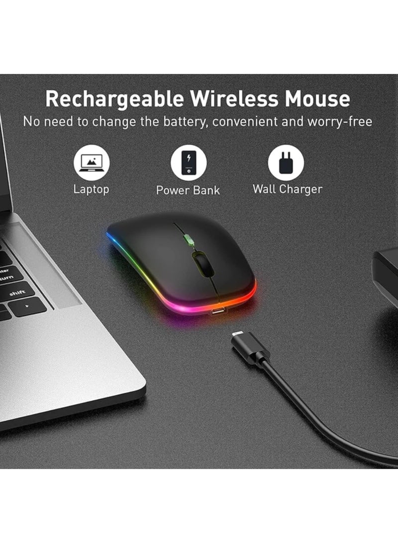 اتش بي ماوس HP W10 لاسلكي أصلي - صامت بدون صوت نقرات (Silent) - تصميم مريح مع إضاءة RGB - أسود. - Image 5
