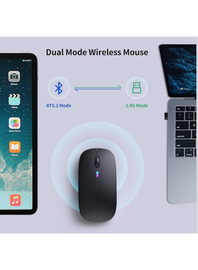 اتش بي ماوس HP W10 لاسلكي أصلي - صامت بدون صوت نقرات (Silent) - تصميم مريح مع إضاءة RGB - أسود. - Image 4