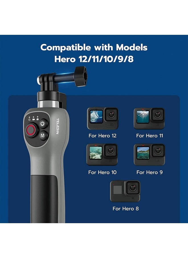TELESIN - 33inch Underwater Selfie Stick, with Bluetooth Remote Control, Waterproof & Extendable, 1 Hour Charging Time, 21 Hours Shooting for Diving Surfing Snorkeling, for Gopro Hero 12 11 10 9 8 - Image 1