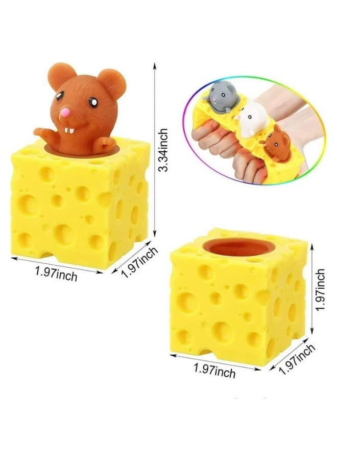 squishy Fidget Toys Squishy Squeeze Toy for Kids Adults Sensory Stress Relief Animals Squeeze Press Toy for Hand Exercise and Relaxation Squishy Toy for Kids (Cheese Rat Squishy) - Image 2