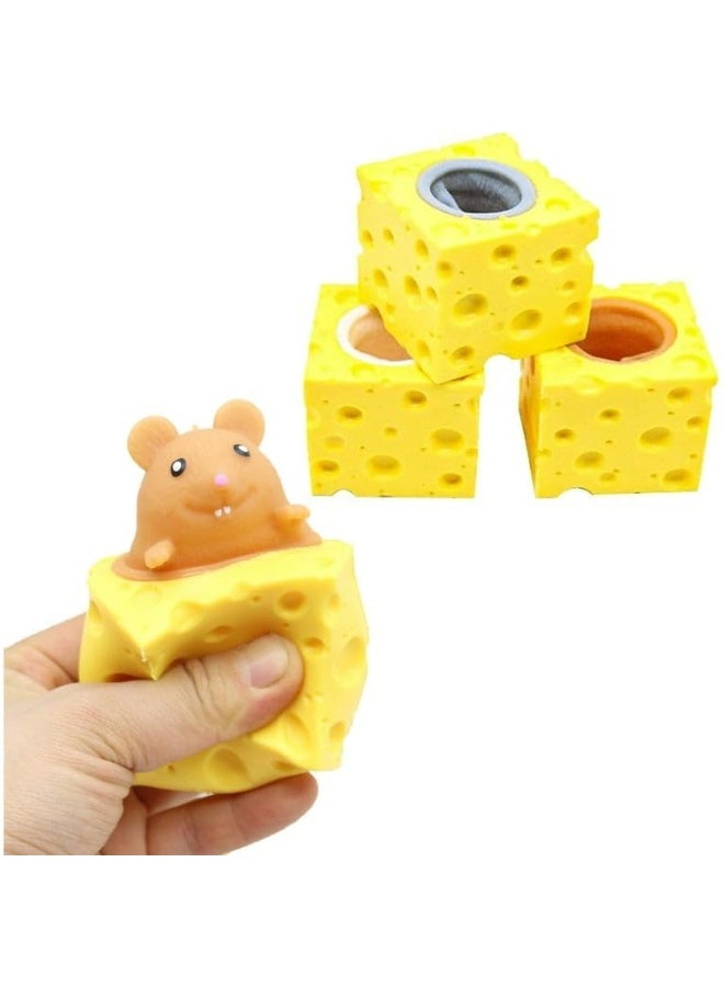 squishy Fidget Toys Squishy Squeeze Toy for Kids Adults Sensory Stress Relief Animals Squeeze Press Toy for Hand Exercise and Relaxation Squishy Toy for Kids (Cheese Rat Squishy) - Image 1