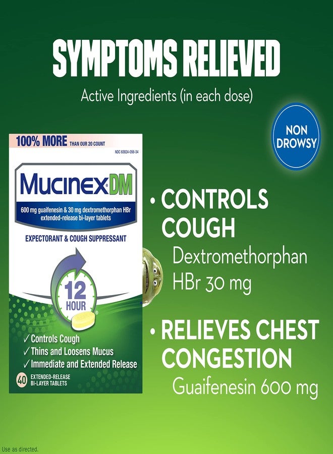 Mucinex Dm Cought Tablets Expectorant & Cought suppressant, 40 Tablets - Image 3