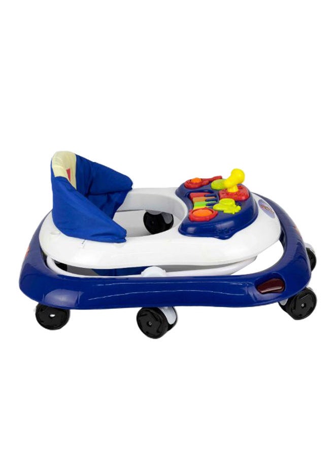 BABY PLUS - Baby Plus Baby Walker Kids Activity Rattle Toys For Babies Cycle-Adjustable Height-thick-safe & comfortable Seat-Rotatable Wheel-Music Button- (Blue) - Image 1