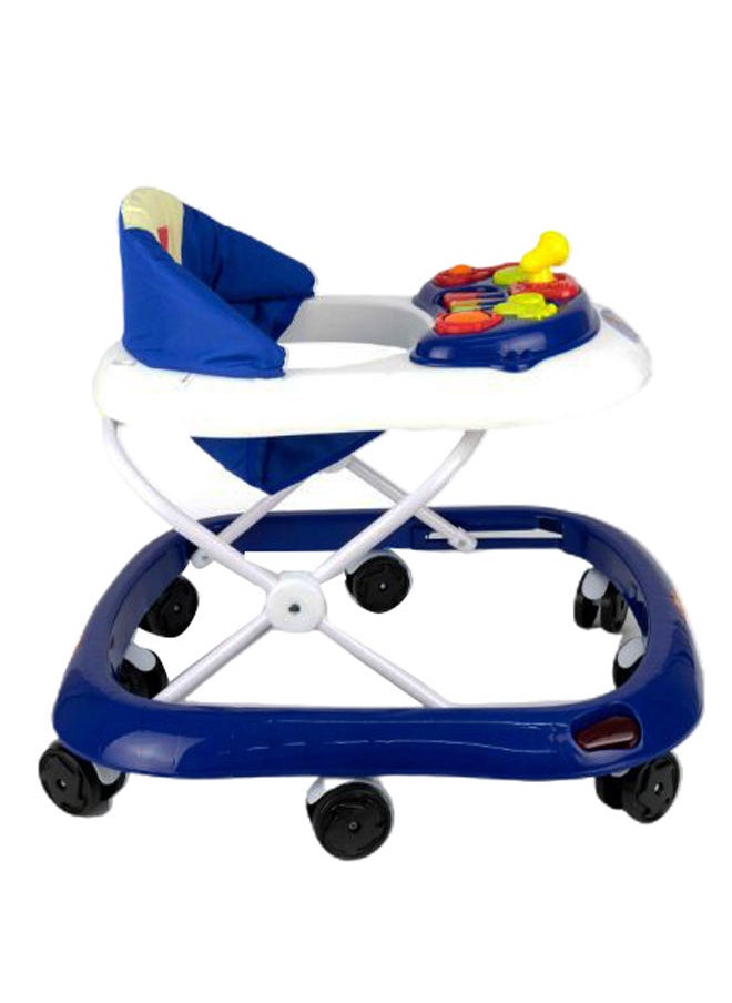BABY PLUS - Baby Plus Baby Walker Kids Activity Rattle Toys For Babies Cycle-Adjustable Height-thick-safe & comfortable Seat-Rotatable Wheel-Music Button- (Blue) - Image 1
