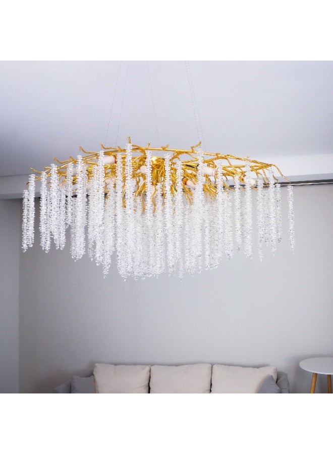 هامر نجف مودرن 120سم ذهبي مع شفاف مع عسلي E14*13 - Image 4