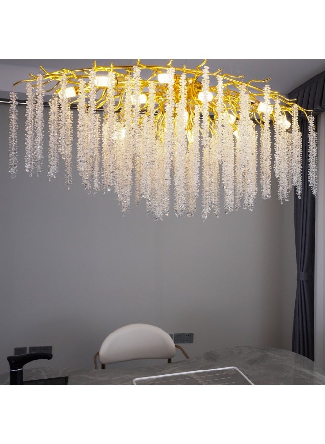هامر نجف مودرن 120سم ذهبي مع شفاف مع عسلي E14*13 - Image 1