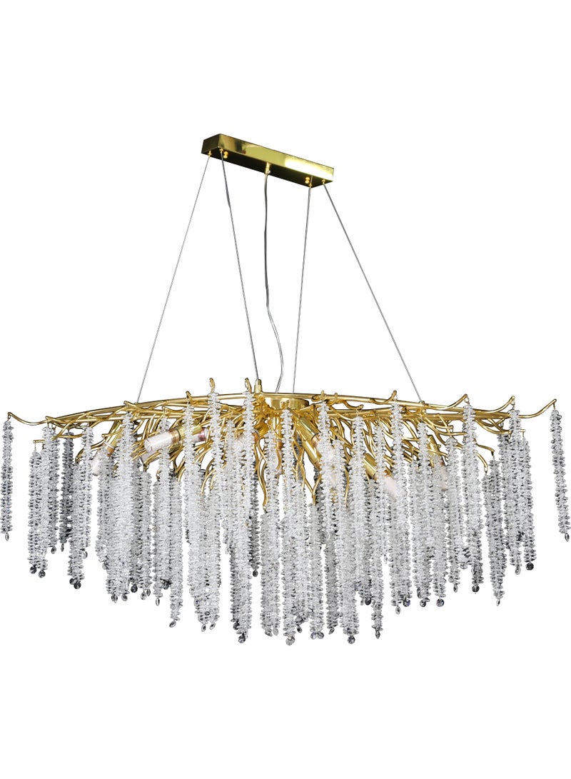 هامر نجف مودرن 120سم ذهبي مع شفاف مع عسلي E14*13 - Image 3