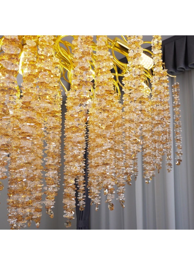 هامر نجف مودرن 120سم ذهبي مع شفاف مع عسلي E14*13 - Image 5