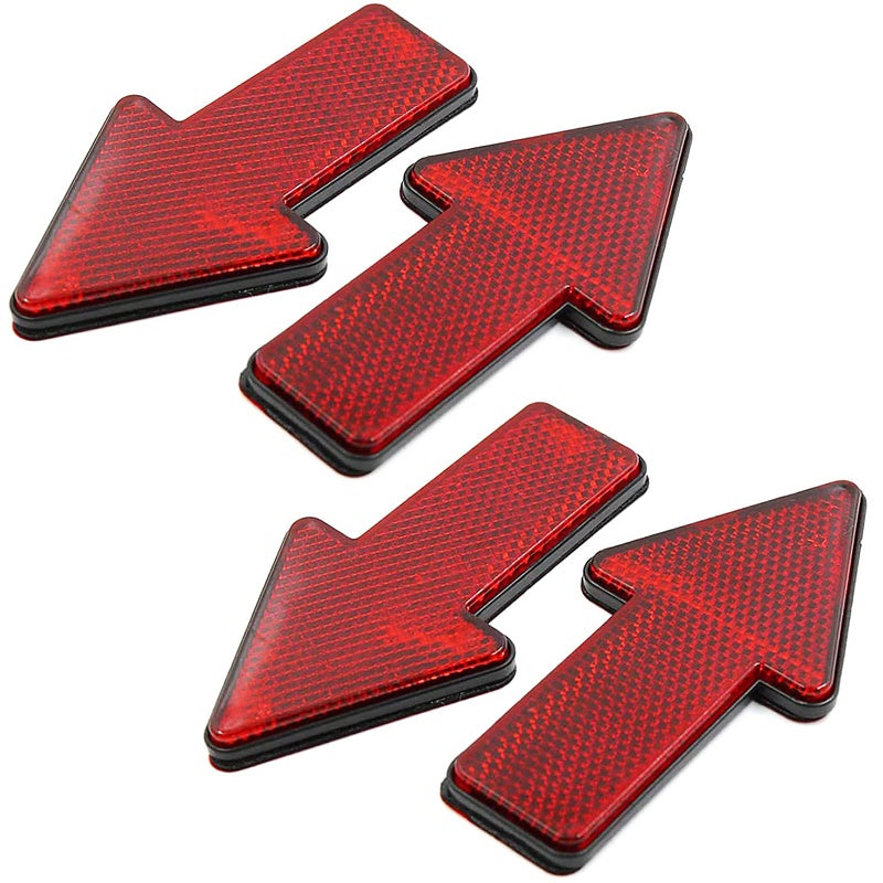 AUTUT 4Inch Car Reflective Sticker Red Arrow Shape Vehicle Car Reflector Strips Pack of 4 Pcs