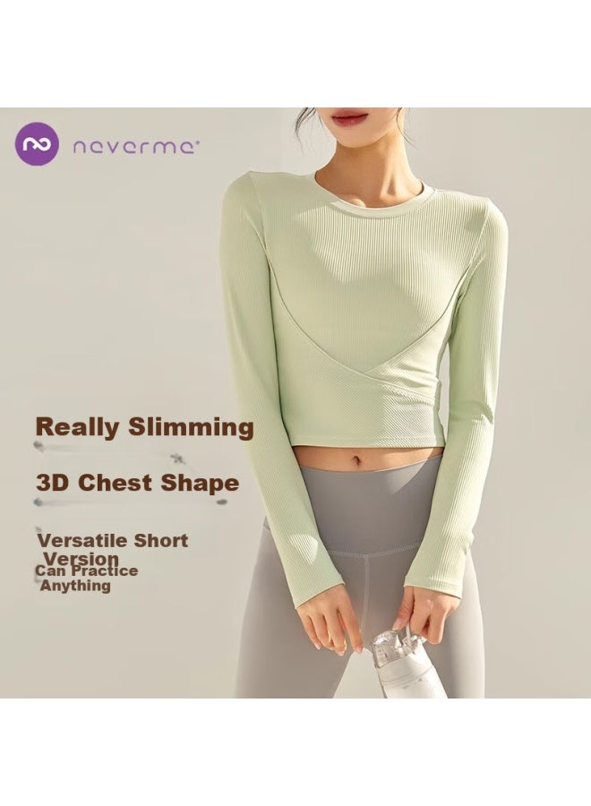 Never Me Yoga Outfit For Women, Sports Set For Autumn And Winter, Long-sleeve Quick-dry Ladies Fitness Wear, Running And Pilates Training Clothes, Two-piece Set - Image 1