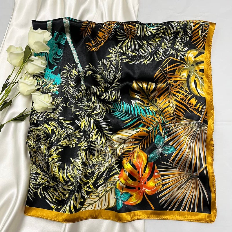 Julunar Silk Like Head Scarf for Women - Satin Large Hair Scarves - 35" Square Silk Hair Wrap for Sleeping with Gift Packed - Image 2