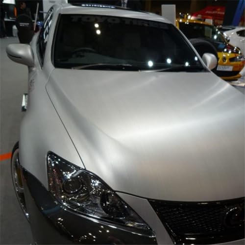 SUNBIRD Brushed Stainless Steel Metallic Vinyl Wrap Film Matte Chrome Car Wrapping Foil Sticker Sheet for Car Laptop Furniture (30cm x 121cm, Silver) - Image 5