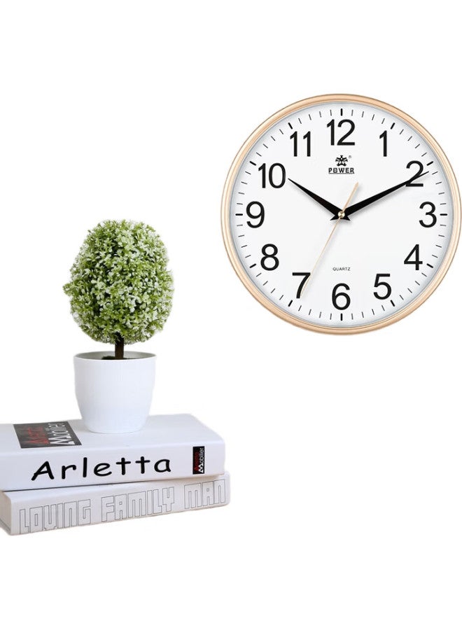 POWER Bawang Wall Clock, Living Room Simple Clock, Creative Low-Noise Wall-Mounted Electronic Clock, 25Cm Gold Bw23008A - Image 2