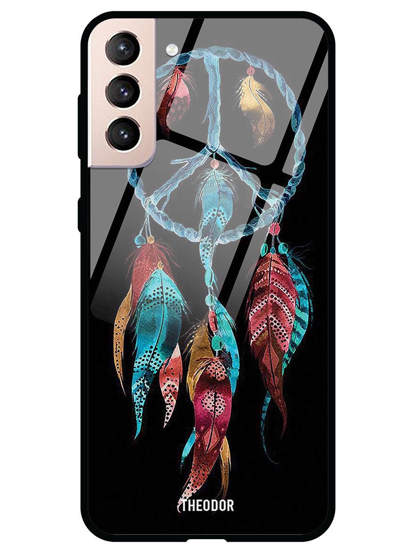 Theodor Protective Tempered Glass Case Cover Samsung Galaxy S21  Wind Charm Blue - Image 1