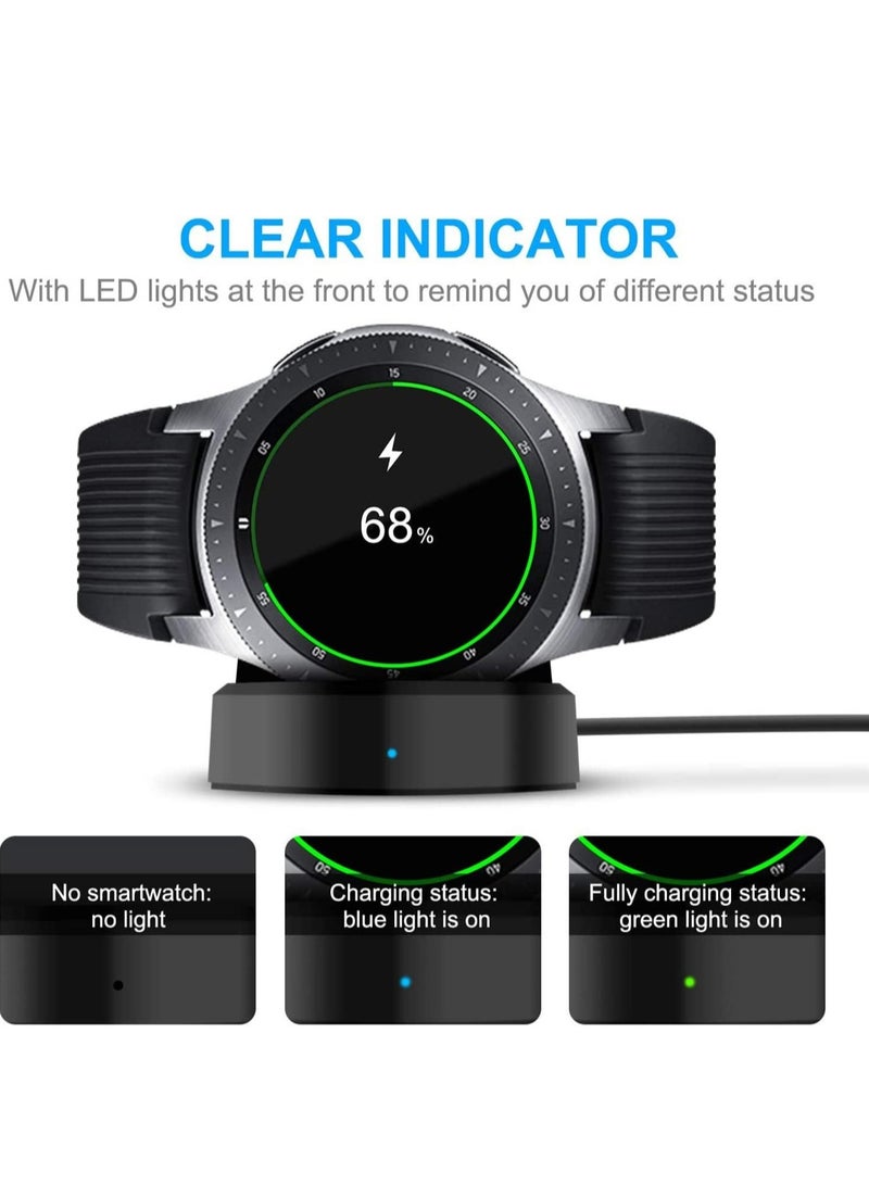 ELTRAZONE Charger for Samsung Galaxy Watch 42mm 46mm, Wireless Fast Charger Dock for Samsung Galaxy Smart Watch gear S3 Portable Charging Cradle Dock Charger stand with USB Cable(Black)  - Image 2