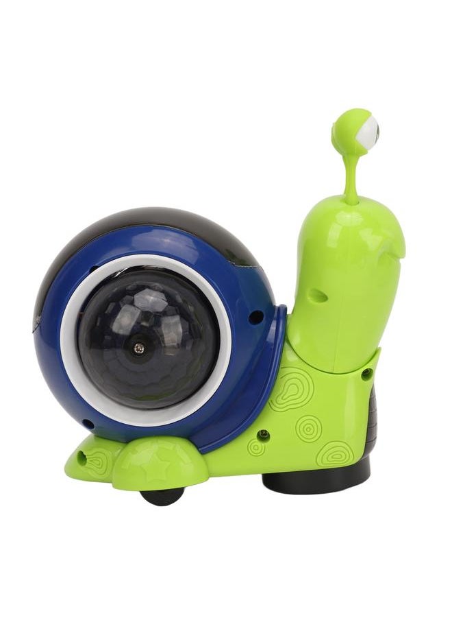 NIBEMINENT - Crawling Snail Baby Toy Music Lights Universal Shaking Head Walking Tummy Time Green - Image 1