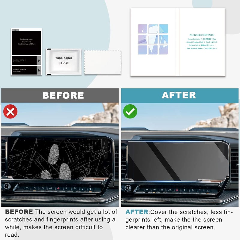 CDEFG 3PCS for 2022-2025 2026 Silverado Sierra 13.4’’ Screen Protector 2022-2025 2026 Chevy Silverado Sierra 1500 2500HD 3500HD Screen Cover Tempered Glass - Image 2