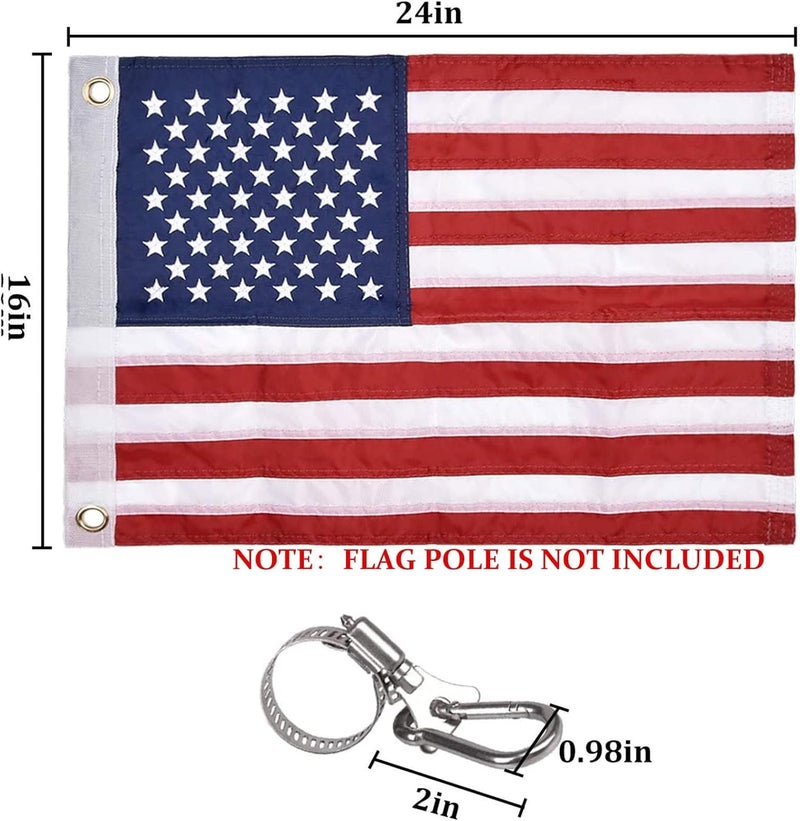 FLAGMESAGE Universal Boat Flag Marine with 4 Boat Flag Pole Kits USA Flag with 50 Embroidered Stars American Boat Flag - Image 4