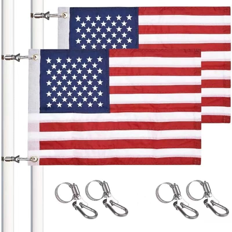 FLAGMESAGE Universal Boat Flag Marine with 4 Boat Flag Pole Kits USA Flag with 50 Embroidered Stars American Boat Flag - Image 1