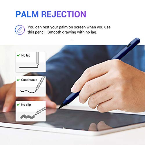 KXT Tilt Sensitivity Palm Rejection Stylus Pen for Apple iPad(2018 and After) 6/7/8/9/10th Generation/ipad Pro 11 / Pro 12.9 inch/Air 3 4 5 6/Mini 5&6, Precise Writing Drawing Digital iPad Pencil - Image 4