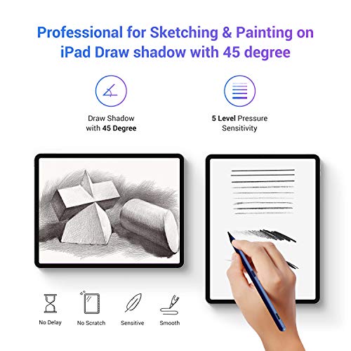 KXT Tilt Sensitivity Palm Rejection Stylus Pen for Apple iPad(2018 and After) 6/7/8/9/10th Generation/ipad Pro 11 / Pro 12.9 inch/Air 3 4 5 6/Mini 5&6, Precise Writing Drawing Digital iPad Pencil - Image 3